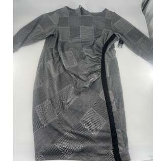 Soho Apparel Dress Plus 2X Sheath Black White Round Neck Women Career Work NEW